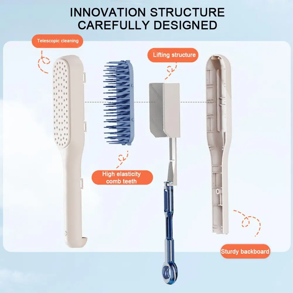 One-Pull Telescopic Comb Portable Scalp Massage Brush Self-Cleaning Anti-Static Hair Comb Magic Hair Brush Hairdressing Tools