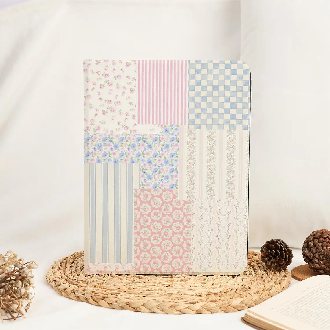 

Pink Blue Floral Plaid Collage ipad case For Apple Air 10.9 iPad Pro 2020 Cover for iPad 10.2 11 12.9in 2021 Mini 5 6 Case