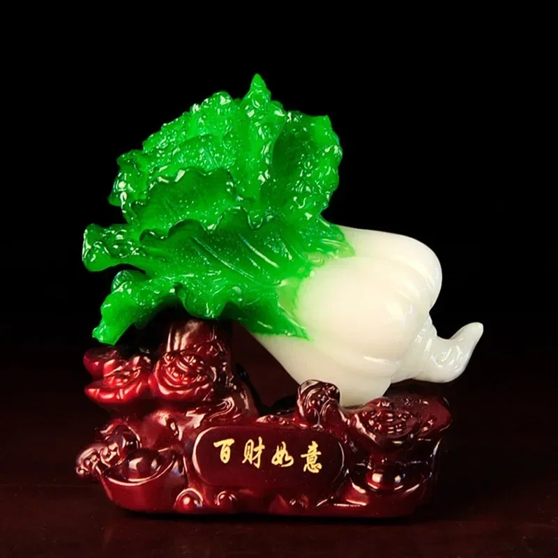 WSHYUFEI Housewarming New Home Gift Jade Cabbage Figurines  lucky Mascot Ornaments Office Home Decoration Accessories