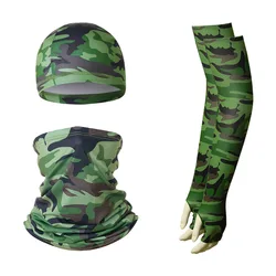 3Pcs Breathable Quick Dry UV Protection Arm Sleeves Face Mask Hat Suit Outdoor Men Fishing Cycling Sleeves For Hide Tattoos