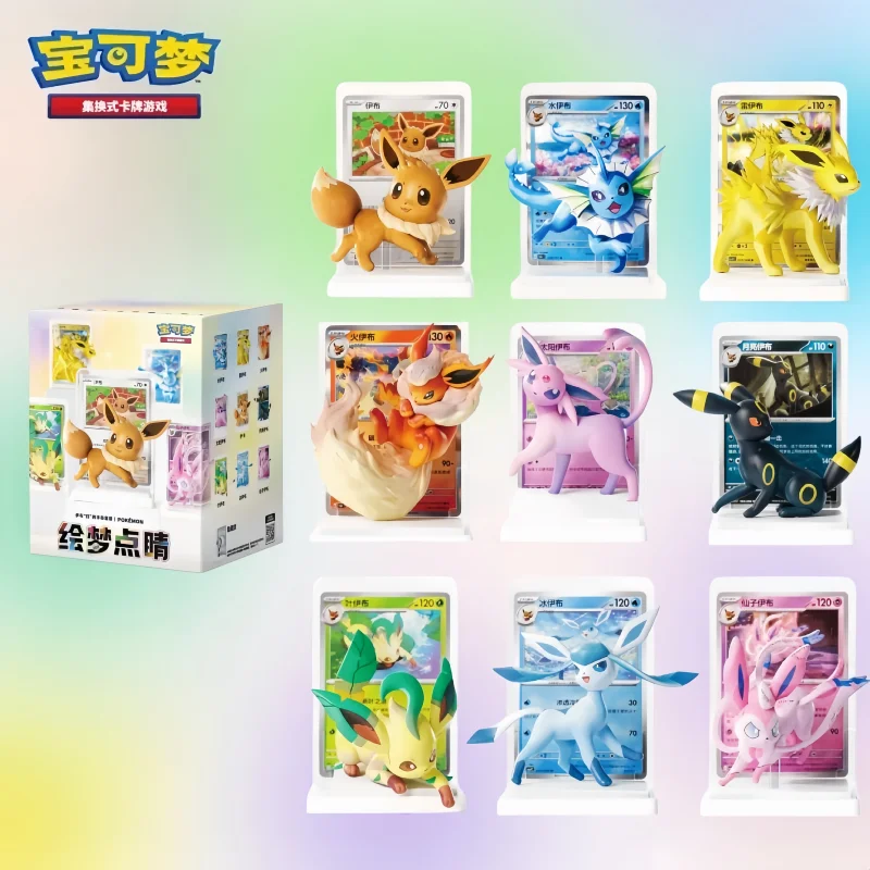 Image of Neue Original PKM PTCG Karten-Illustrationsfiguren-Kollektion Vol.3 Serie Eevee's Figuren-Set Sammel-Spielzeug Überraschungs-Modell