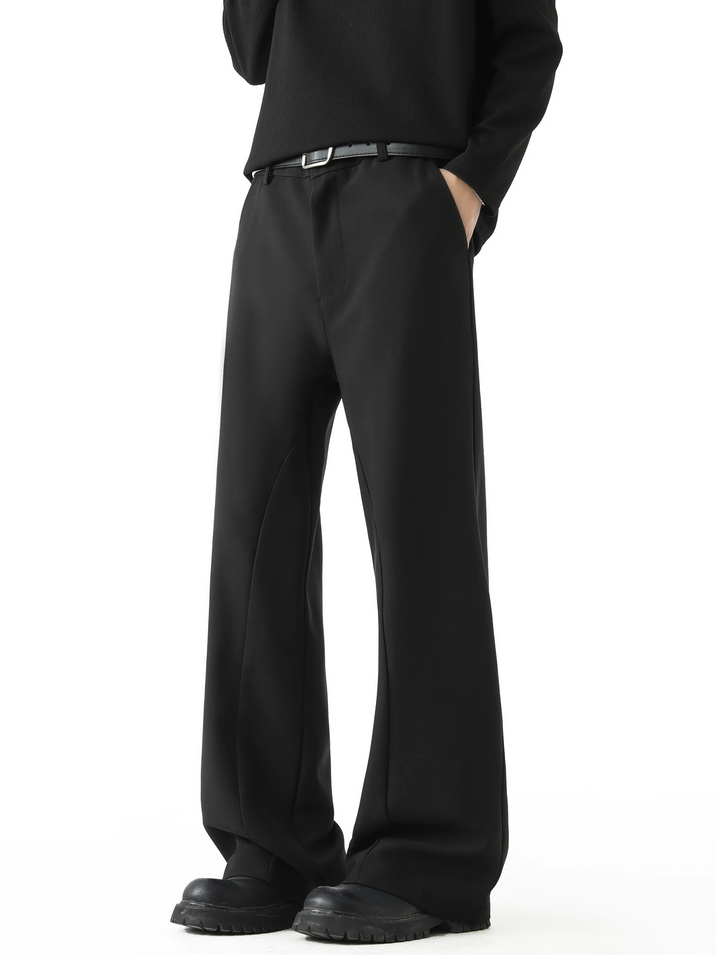 

Мужские повседневные брюки свободного кроя с эффектом драпировки, весна-осень, универсальные, в американском стиле, с деконструированным пэчворком, расклешенные к низу