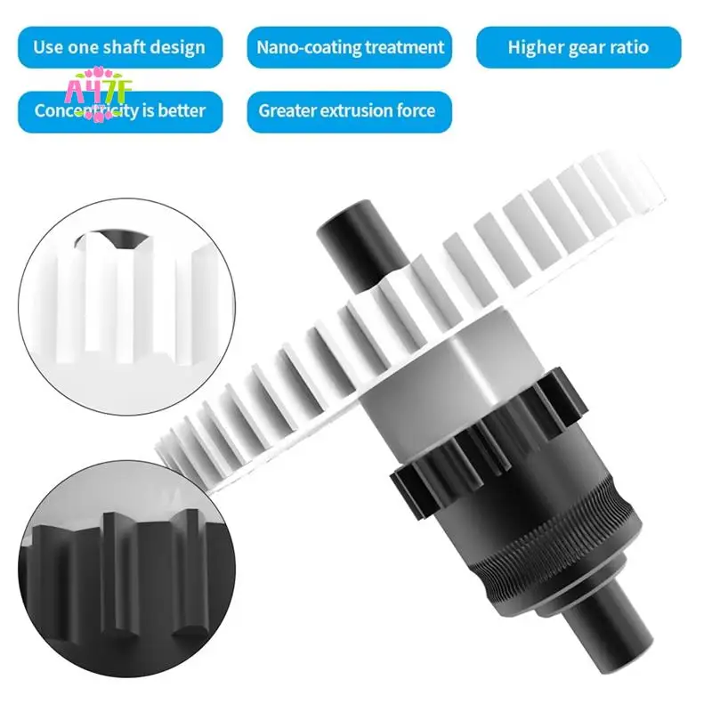 A47F-For FLASHFORGE Adventurer 5M AD5M CNC Nanocoated Extrusion Head Gear Kit 3D Printer Parts For AD5M 3D Printer