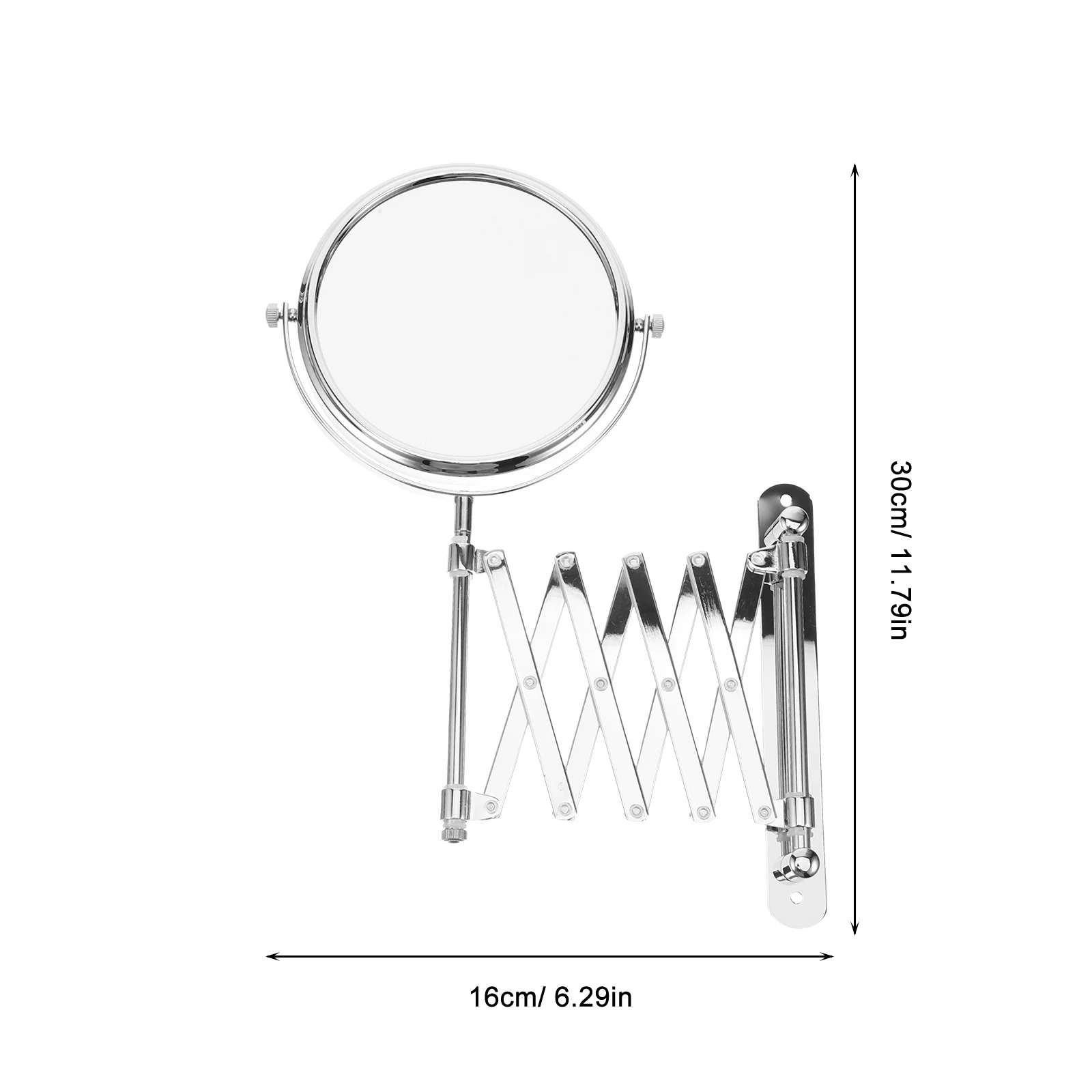 6 Inch Swivel Mirrors Retractable Makeup Wall Mount Shaving Extendable Bathroom