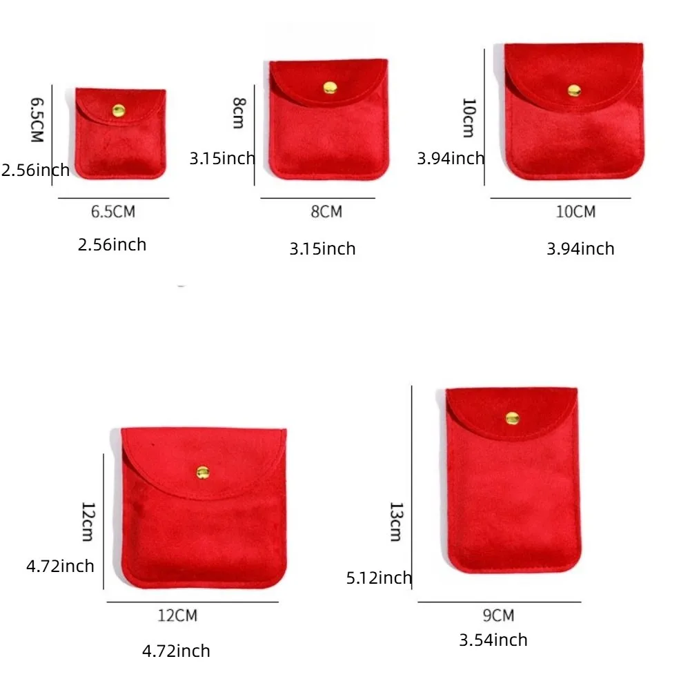 5Pcs Velvet Jewelry Packing Bag Bracelet Earrings Rings Necklace Jewelry Display Box Large Capacity Organizer