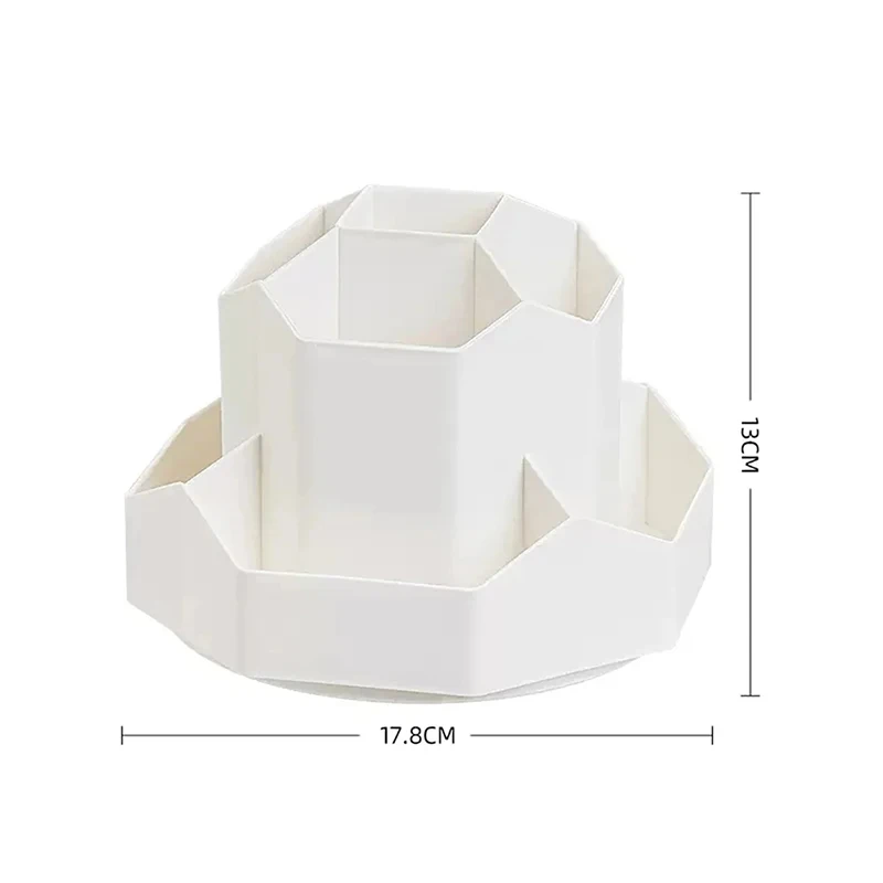 Imagem -06 - Grande Capacidade Desk Pencil Storage Box 360 ° Rotatable Pen Holder Grid Papelaria Organizer Escola e Escritório Stand