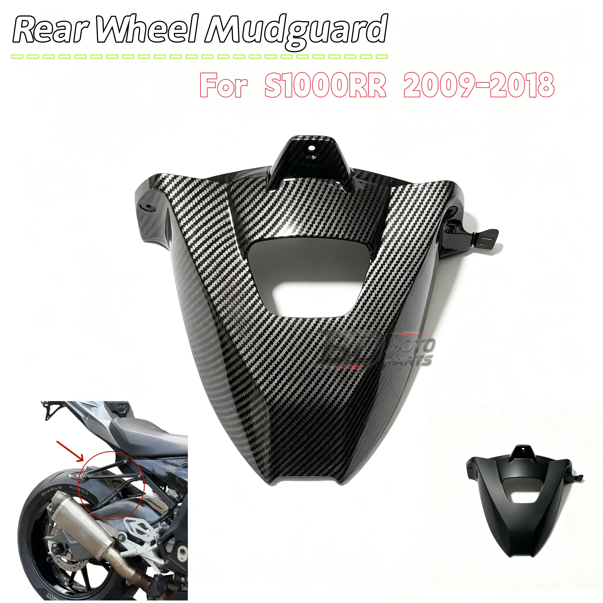 For BMW S1000RR 2009-2015 2016 2017 2018 Motorcycle Rear Fender Mudguard Fairing Rear Wheel Splash Guard Lower Cowl Accessories