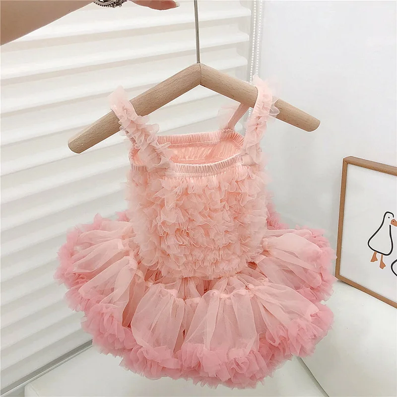 Robe Jumpsuit Bébé Fille Été Sans Manches – Imprimé Floral, Dentelle, Bandeau Nœud Papillon, 0-18 Mois, Coton Doux