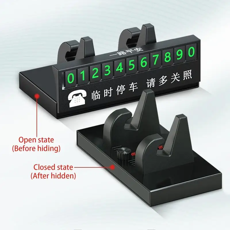Parking Number Plate Car Dashboard Temporary Stop Display Telephone Number Plate Car Dashboard Secure Auto Stop Phone Number