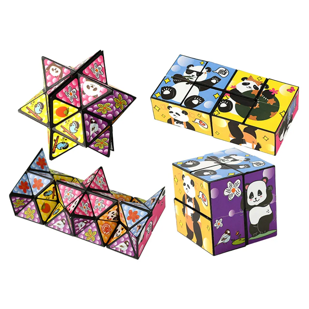 Panda Infinito Cubo Magico Girare Puzzle Pieghevole Geometrico Piccolo Giocattolo Tridimensionale Decomprimere Regali Giocattolo Forma Cambia Scatola