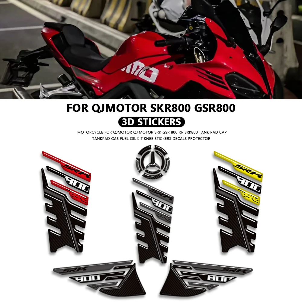 For QJMotor SRK800 GSR800 SRK800RR Motorcycle Tank Pad Cap Accessories TankPad Gas Fuel Oil Kit Knee Stickers Decals Protector