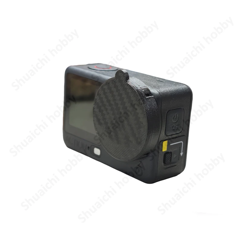 1 SZT. Osłona obiektywu do DJI Osmo Action 6, drukowana w 3D z włókna węglowego, sztywna osłona ochronna, odporna na zarysowania, akcesoria ulepszające