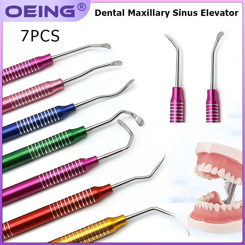 

7 шт./компл., зубной имплантат, пазусный лифт, подъемный лифт, инструмент, инструмент из нержавеющей стали с двойными концами, инструменты