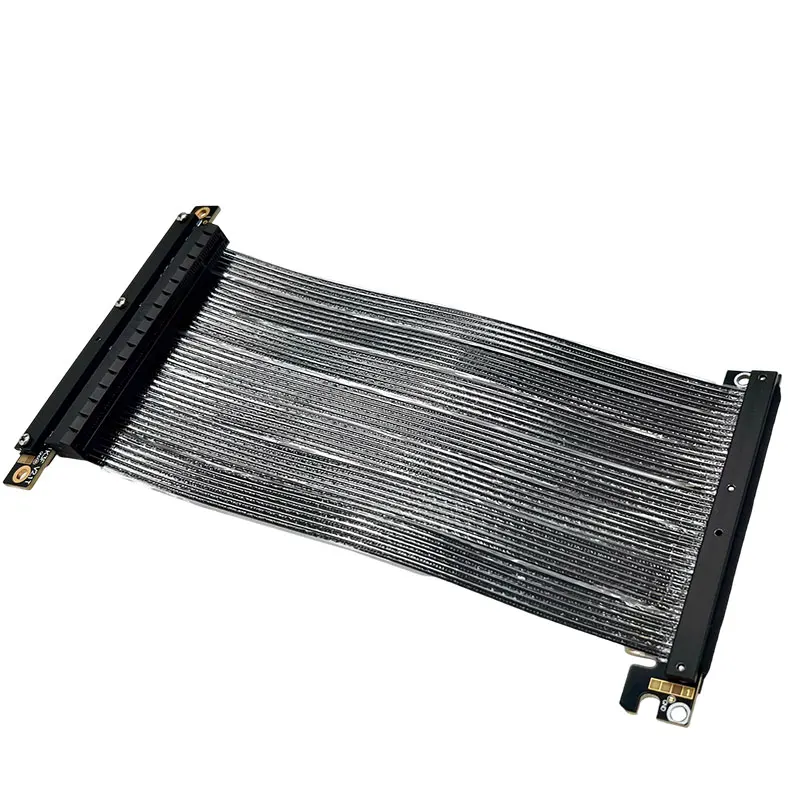 ADT-Link PCIe 5.0 مزدوج عكسي x16 بطاقة الرسومات تمديد كابل عالية السرعة ضياع لينة الشريط الناهض محول a4itx
