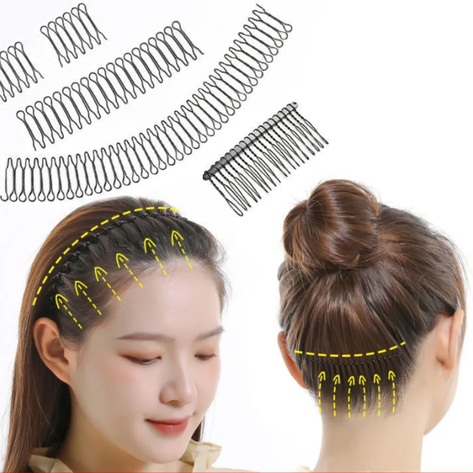 Women Invisible Broken Hair Clip Hairpin Black Metal Curve Needle Hair Bangs Comb Headwear for Girls Styling Hair Accessories