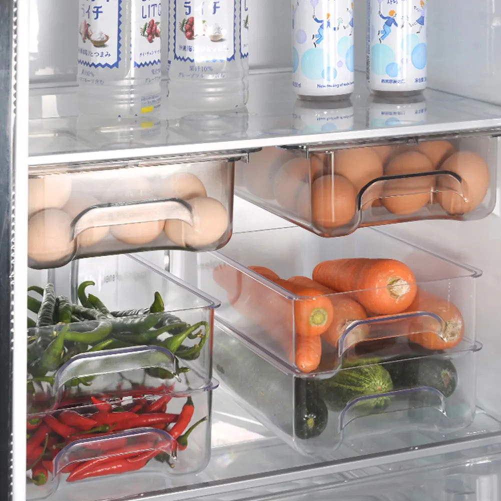 

1Pcs Refrigerator Egg Box Drawer-Style Food Crisper Storage Holder Suction Cup Installation Stackable Fresh-Keeping Container
