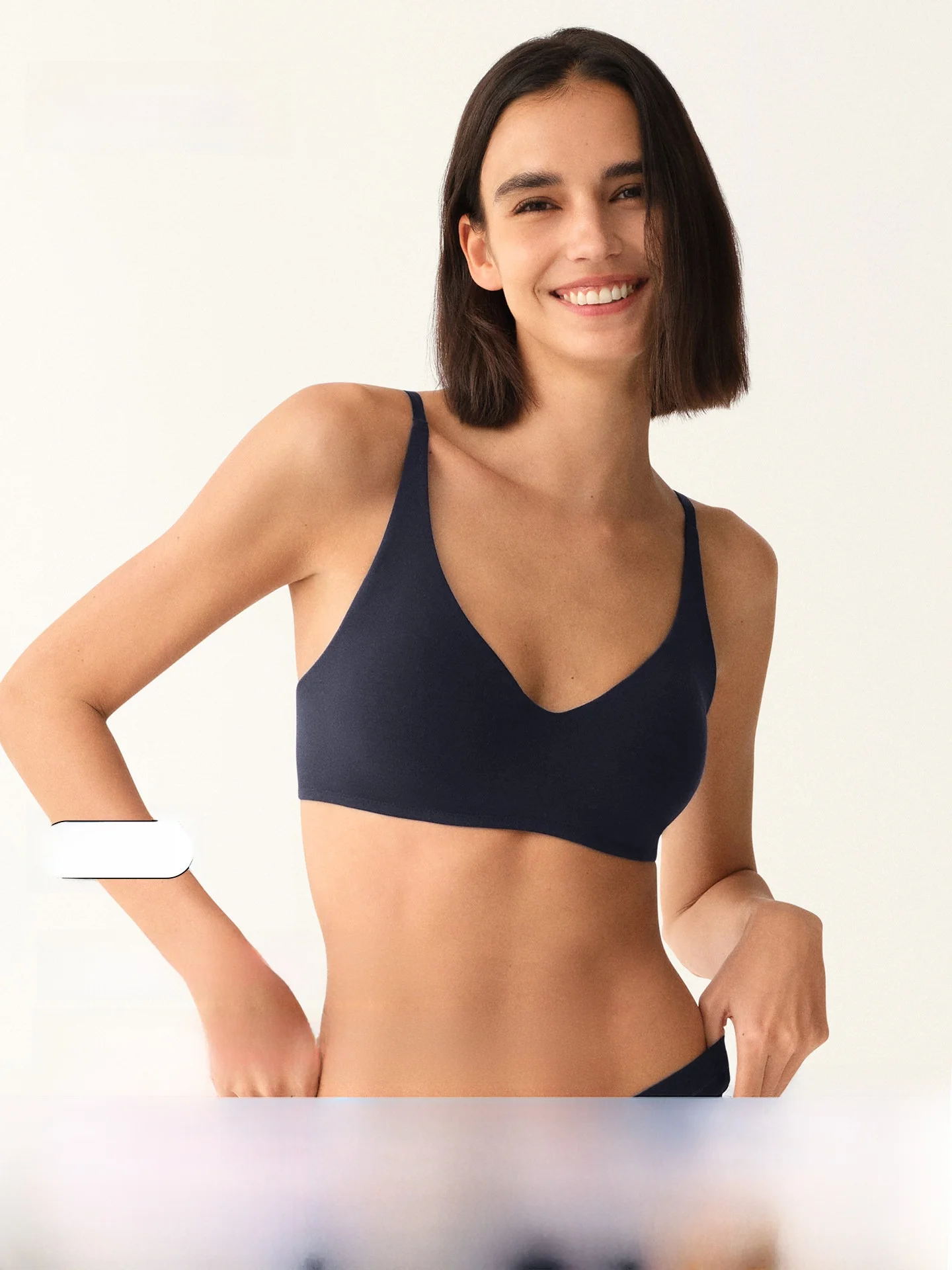 ubras-wireless-deep-v-neck-bra-breathable-cotton-feel-skin-friendly-summer-new-arrival-women's-underwear-fixed-strap-design