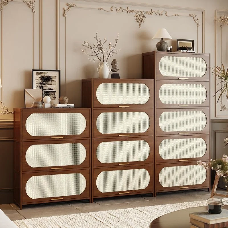 Retro cabinet Simple floor rack Living room Home dust storage Bookshelf Multi-layer locker Wall