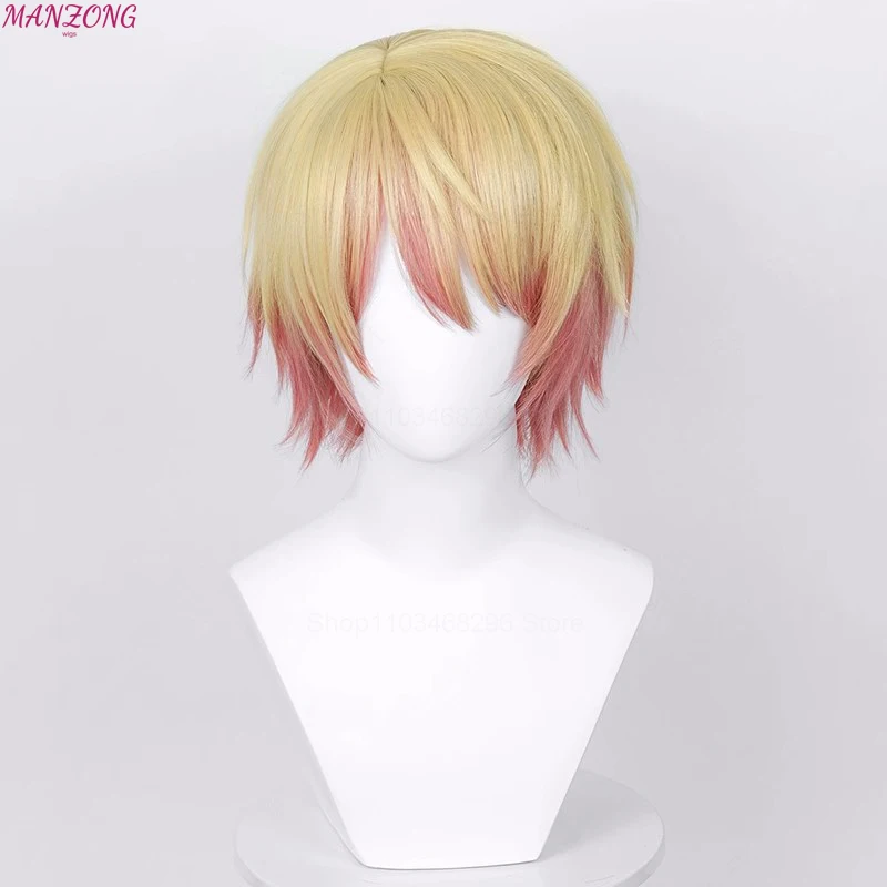 Tenma Tsukasa Cosplay Wig Project SEKAI COLORFUL STAGE! Cosplay 30cm Short Heat Resistant Synthetic Hair Anime Wigs + Wig Cap