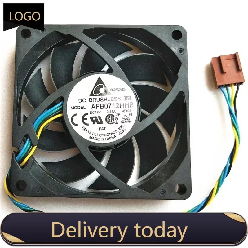 The Original Delta AFB0712HHB 7015 70*70*15MM 70MM AMD CPU  Cooling fan 12V 0.45A  with 4pin PWM