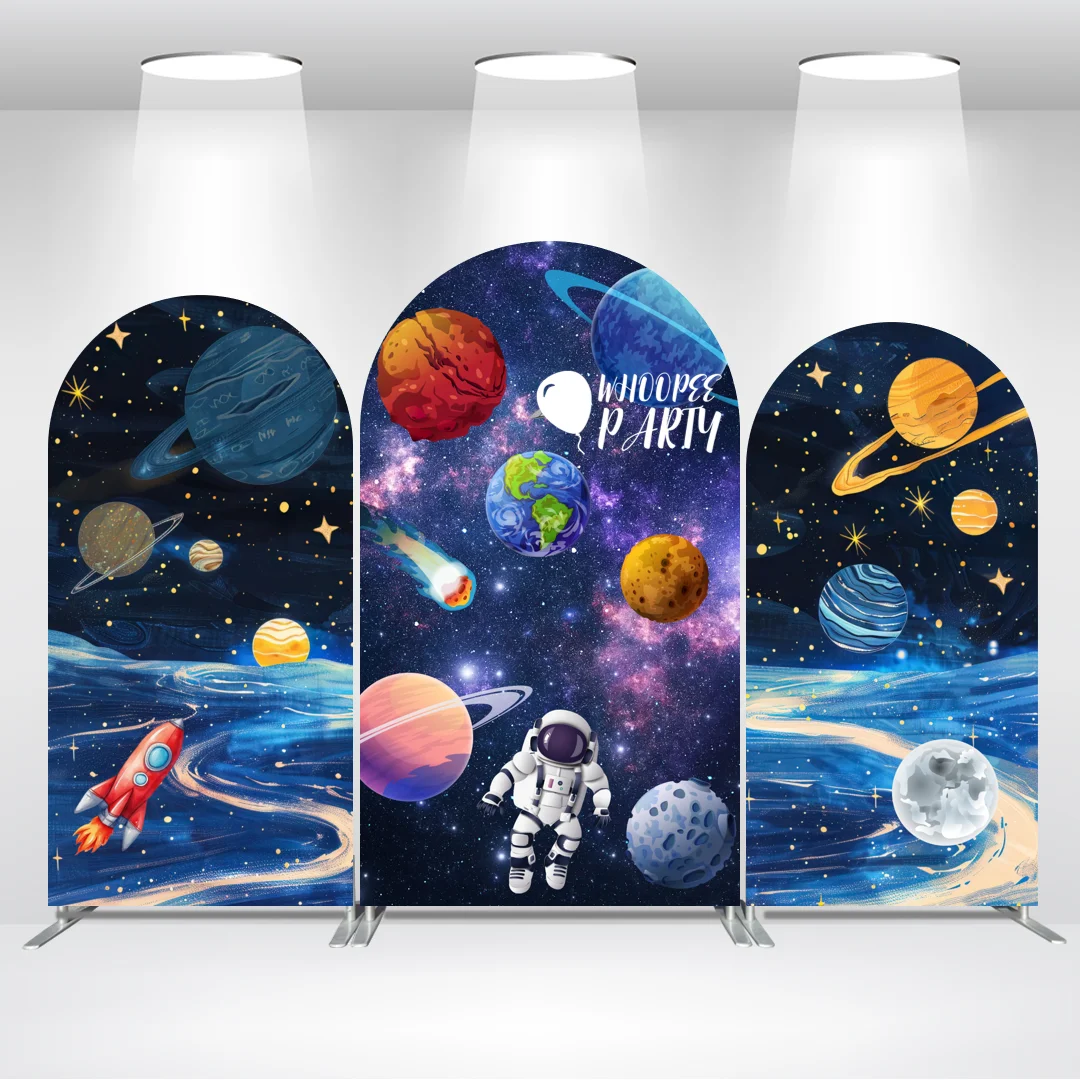 

Галактика космический астронавт мультфильм арка фон настенный тканевый чехол для дня рождения детский душ вечерние