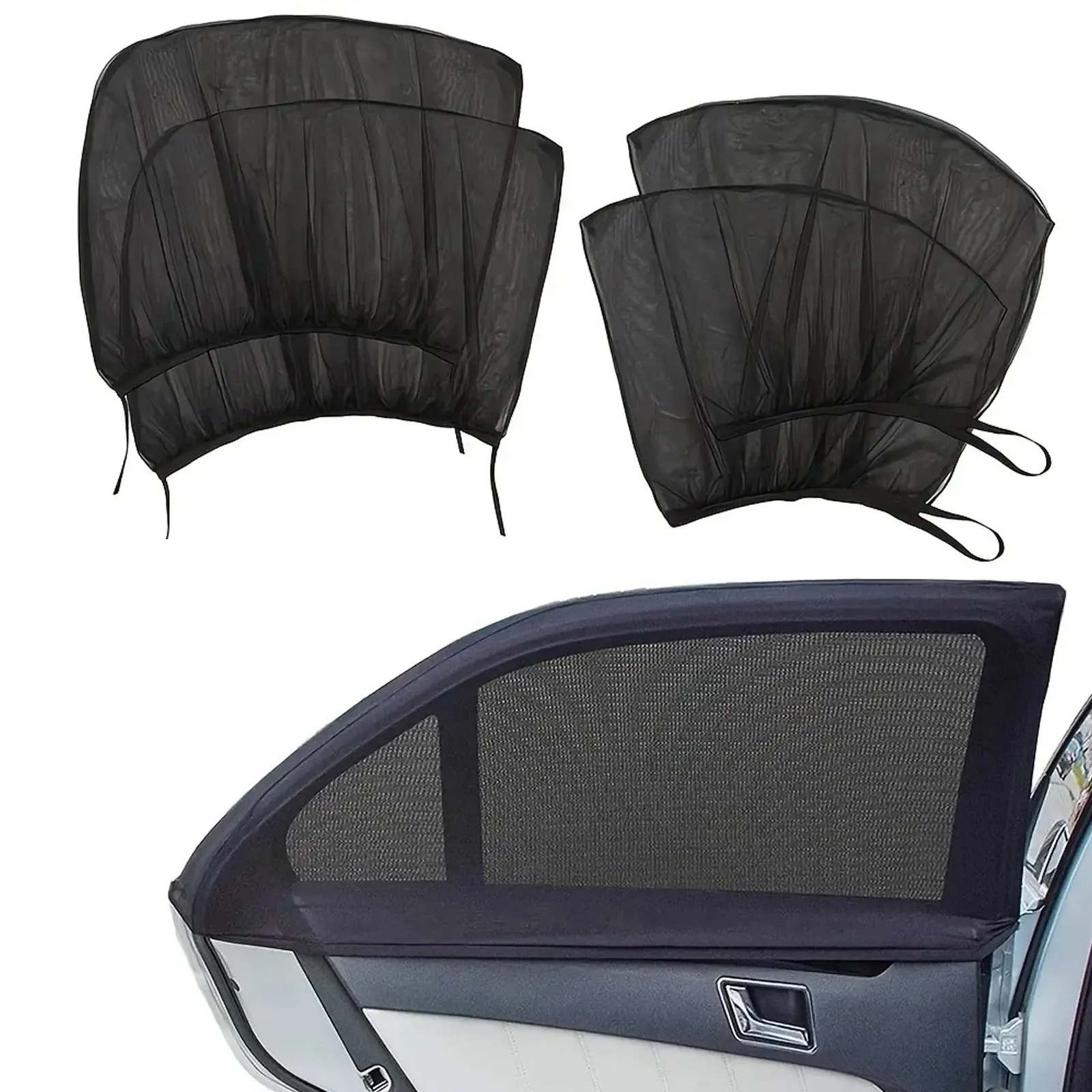 

2Pcs Car Sunshade Net Curtains Side Window Shades Car Curtains Protection Repellent Mosquito Mesh Net Sunshade Fit for Moast Car