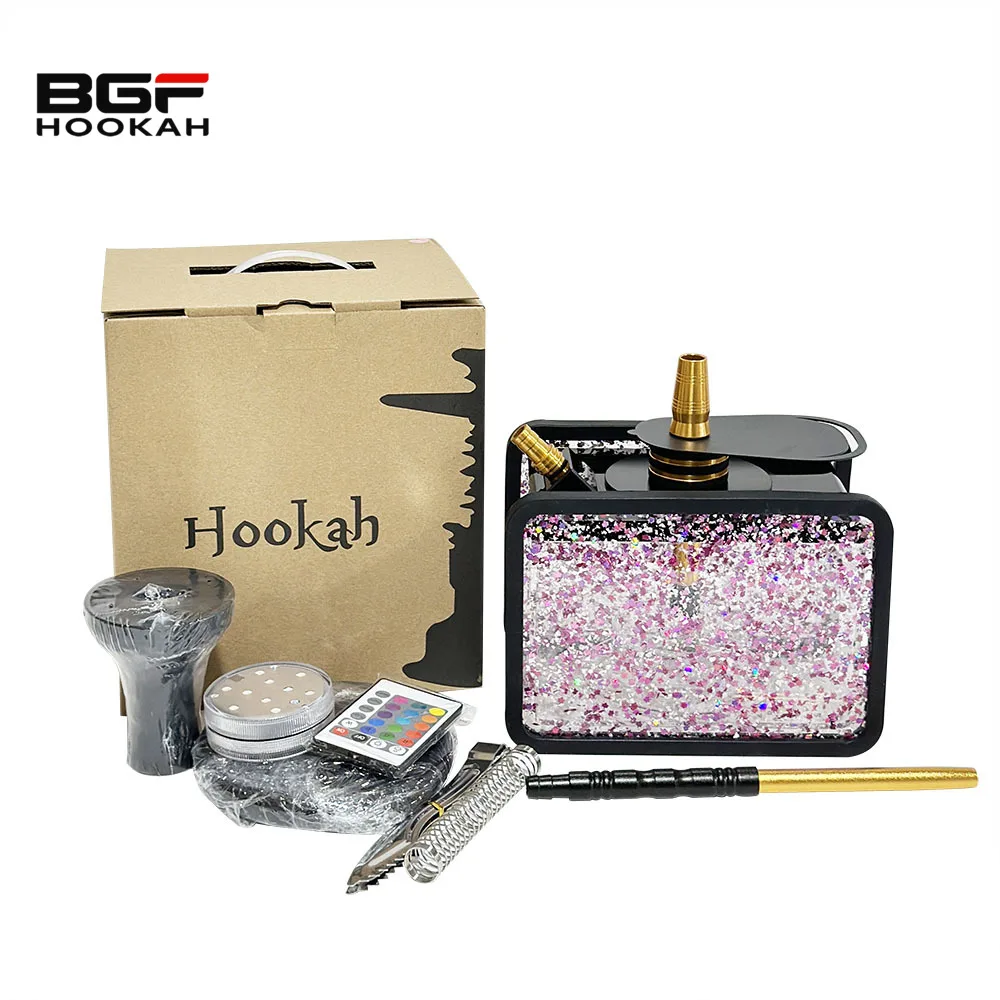 

Colored Sequins Acrylic Tank Hookah Shisha Household Hookah Smoking Set Shisha With Led Light