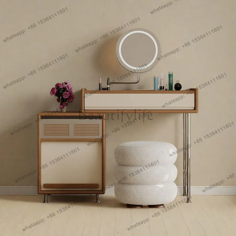 zj.Nordic European Makeup Table Sturdy Small Space Storage Lounges Dressing Table Bedroom Modern Coiffeuse Chambre Furniture Hom