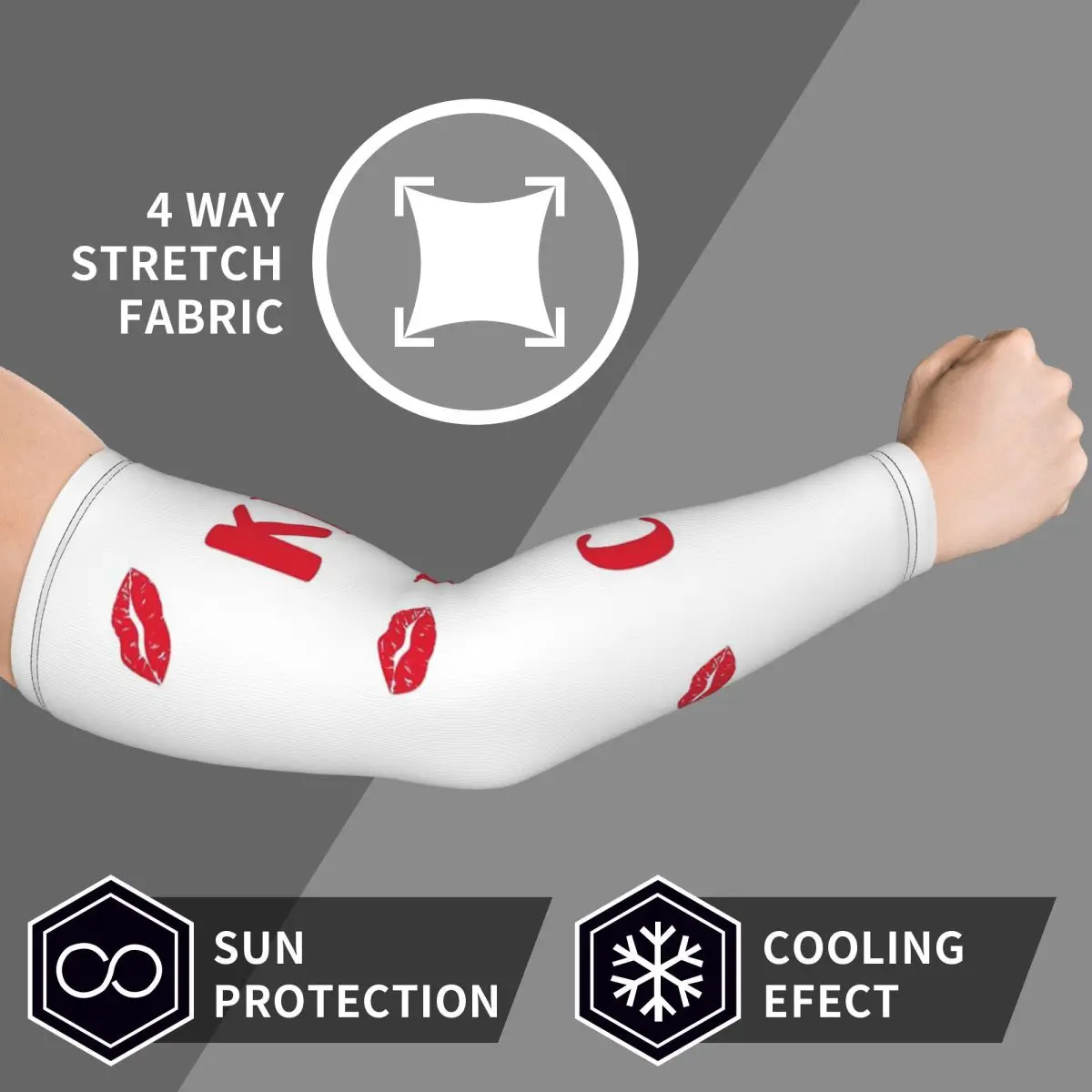 أكمام ذراع من Kiss The Chef للرجال والنساء للحماية من الأشعة فوق البنفسجية وتغطية الوشم الرياضية والتبريد وركوب الدراجات #4