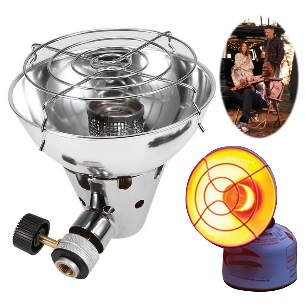 Portable Gases Heater with Stand Portable Gas Stove Stainless Steel Propane Butane Tent Heater for Winter Camping