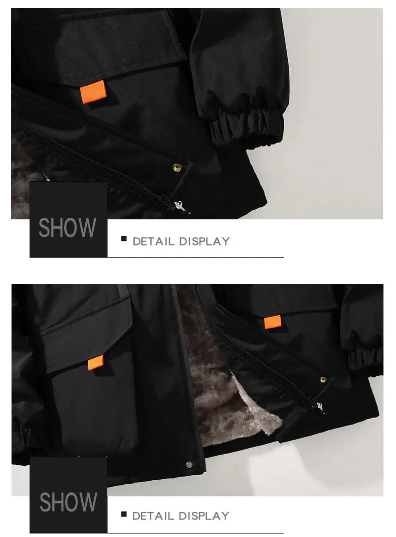 Add Fur 2027 Winter Men Coat Outdoor Removable Hooded Jacket Men Warm Outwear Casual Fashion Solid Parkas Jacket Male Tops