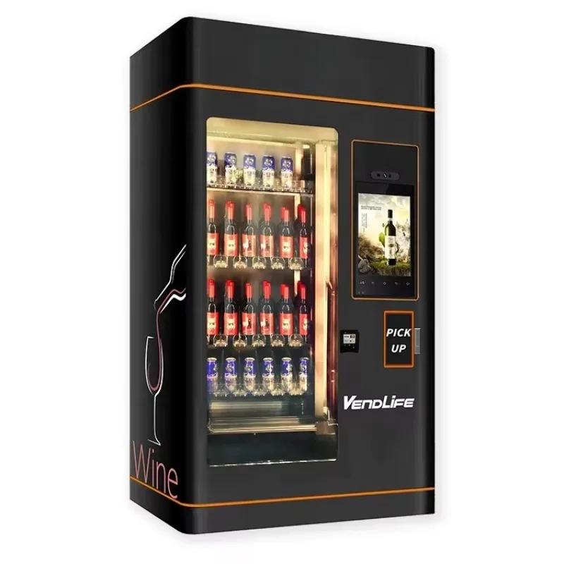 Custom Glass Bottle Products Vending Machine With Lifting Elevator Smart Wine Dispenser  Vending With ID Verification