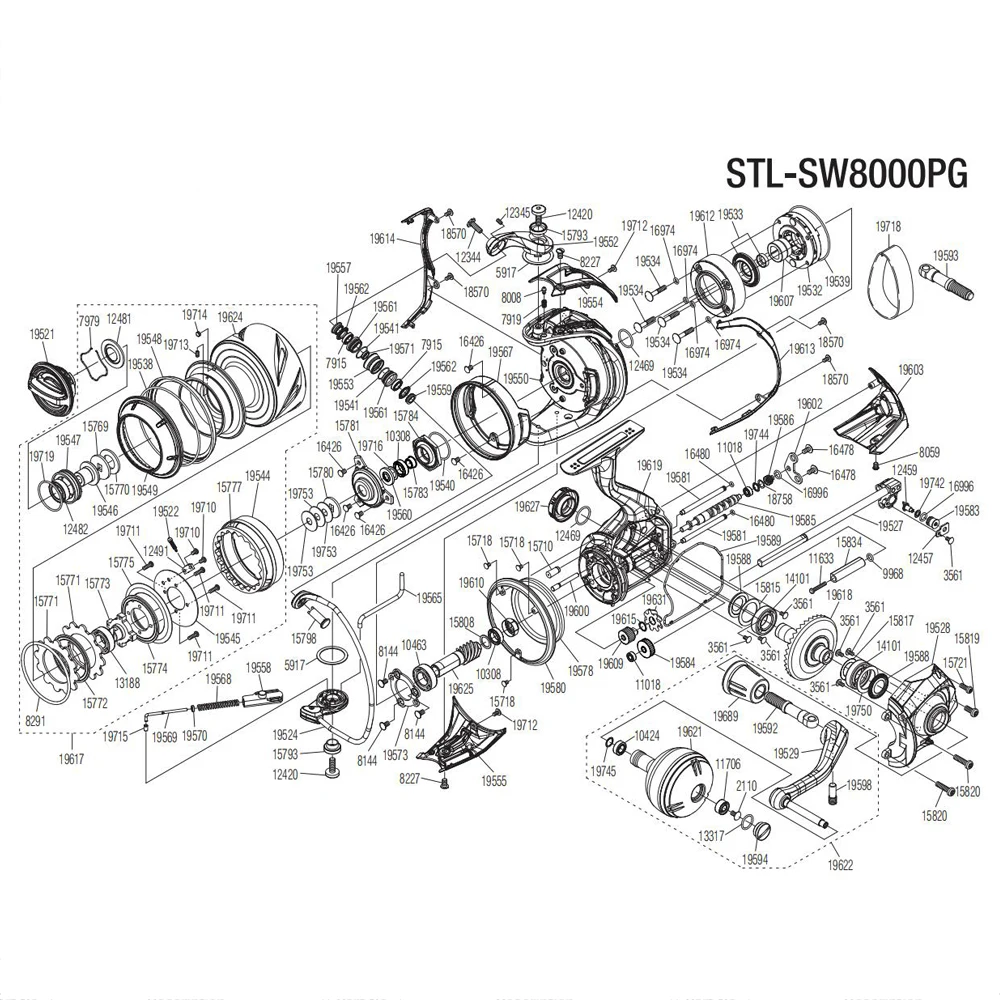 Kołowrotek ze stali kulka stalowa łożyska zestaw dla Shimano 19 Stella SW8000HG 8000PG 03965 03966 kołowrotki łożyska zestawy