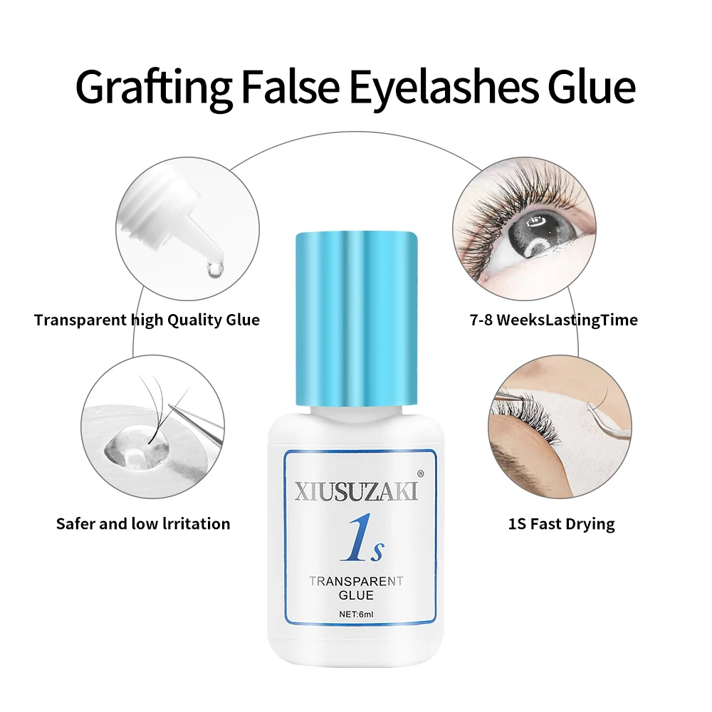 6ml falscher Wimpern verlängerung kleber 0,5 s 1s schnell trocknender schwarzer transparenter falscher Wimpern kleber Wimpern kleber mit geringer Reizung