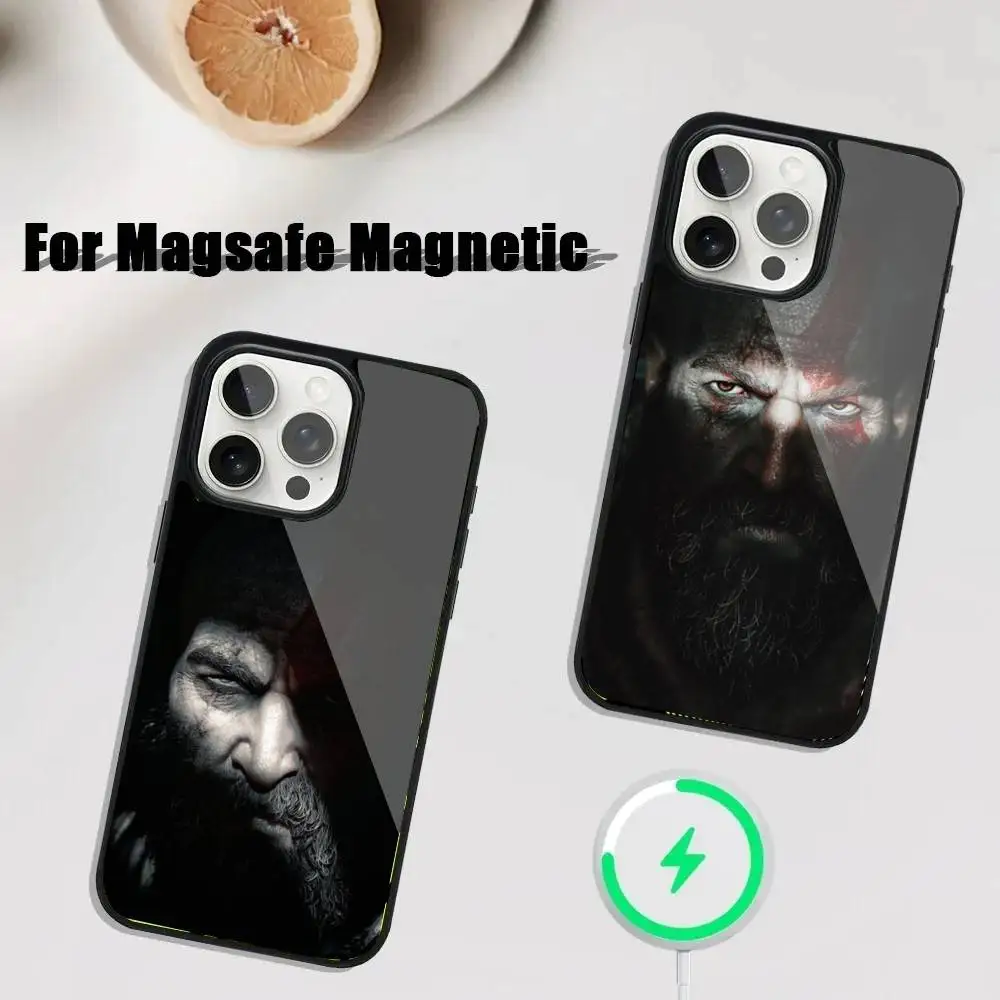 

Kratos God Of War Capinha Phone Case For iPhone 16,15,14,13,12,11,Plus,Pro,Max Mini Magsafe Magnetic Wireless Charging