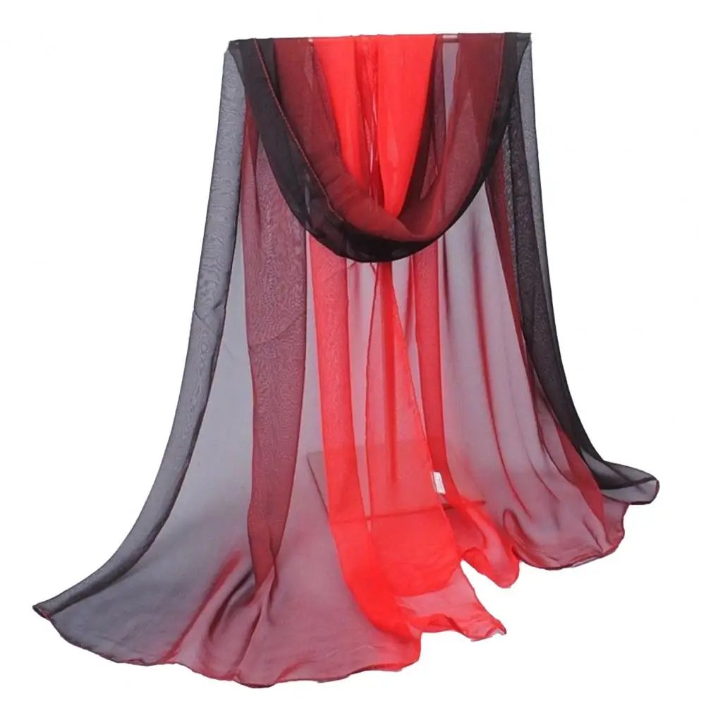 Soft Silk Scarf Washable Chiffon Scarf Skin-friendly Long Wrap Shawl  Comfortable