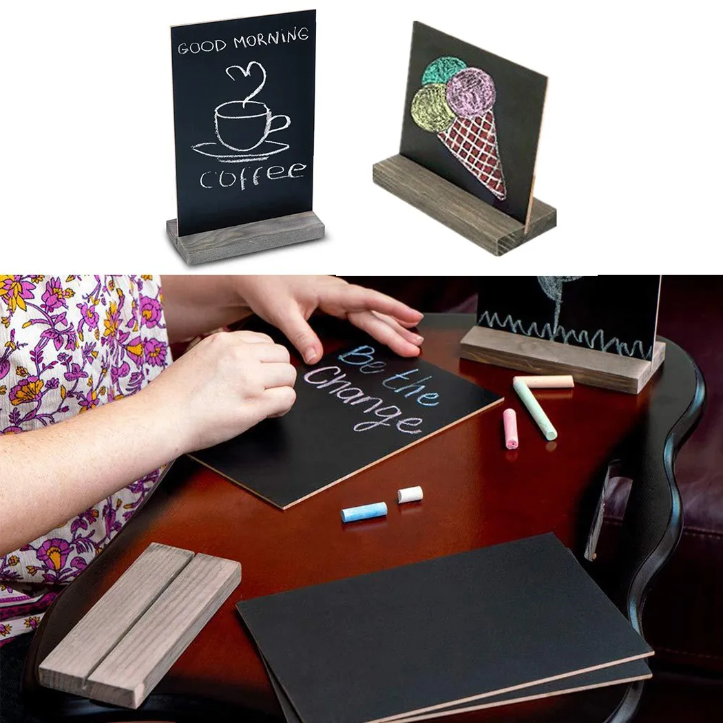 A5 Hand Held Table Top Menu lavagna speciali bordo lavagna Display Stand in legno bacheca decorazioni per la casa