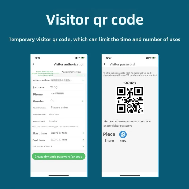 Dynamische QR-Code Cloud-Zugangskontrolle All-in-One-Maschine Büro Handy Remote Community Access Control System Lesekopf