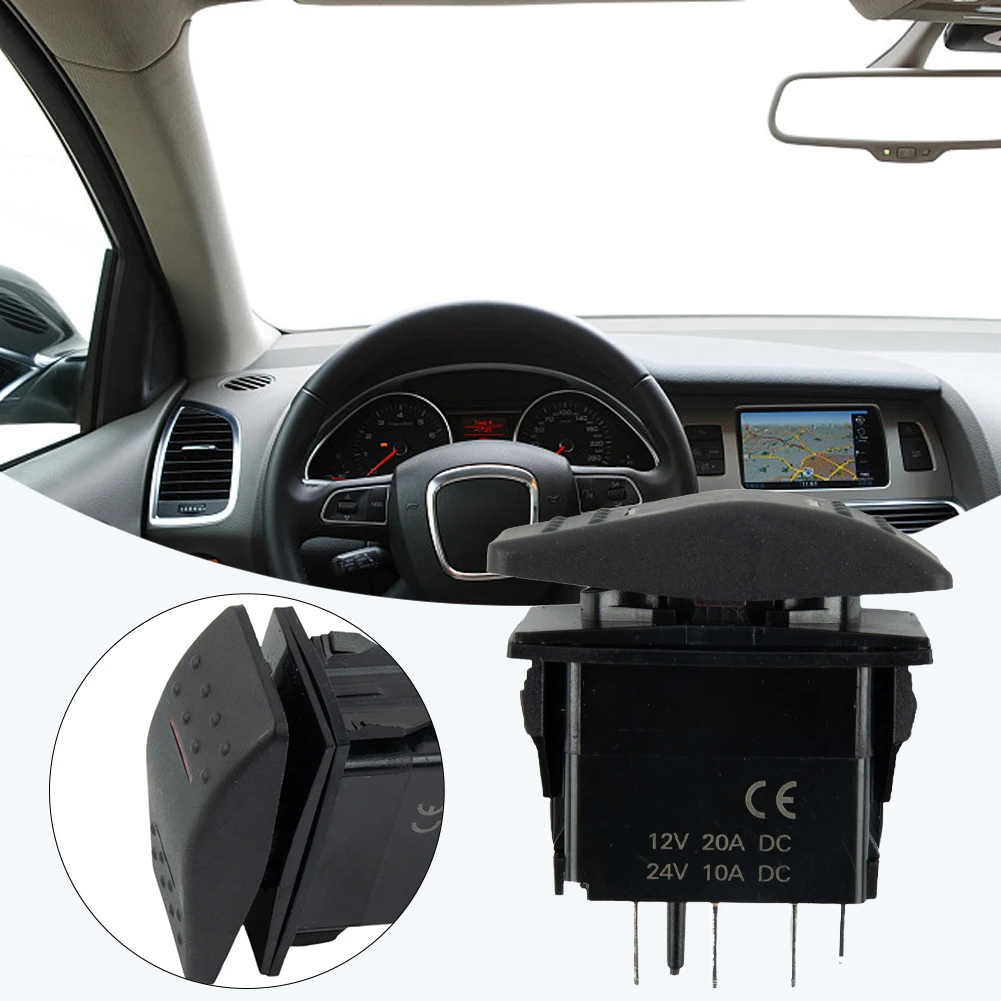 

Оптовая продажа автомобильных аксессуаров, горячая распродажа, новейший кулисный переключатель из АБС-пластика, красный светодиодный светильник/выкл./вкл., 7-контактный кулисный переключатель DPDT