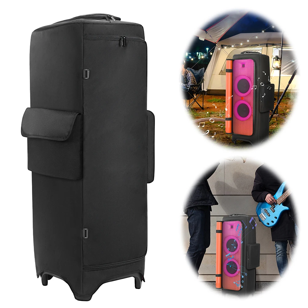 Speaker Dust Cover with Mic Pocket Portable Speaker Dust Case Foldable Padded Speaker Protective Cover for JBL PARTYBOX 1000 Bag view 5