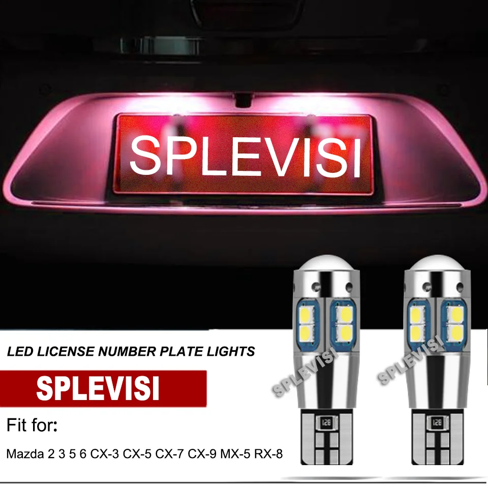 

2x T10 W5W Bulbs LED License Plate Light Bulbs IP67 Waterproof Aluminum 6063 For Mazda 2 3 5 6 CX-3 CX-5 CX-7 CX-9 MX-5 RX-8