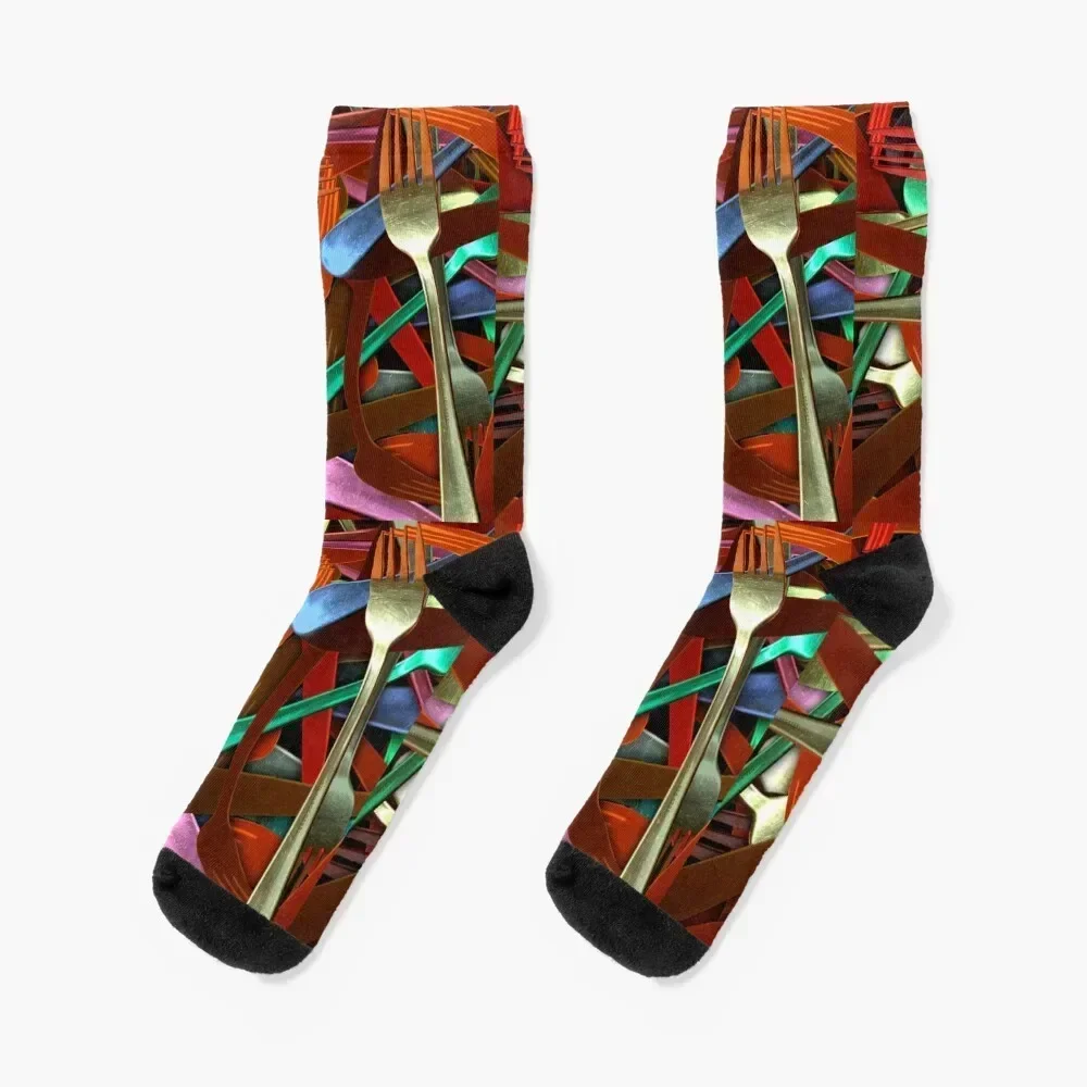 Colourful Forks Socks valentine gift ideas Argentina happy sports stockings Girl'S Socks Men's