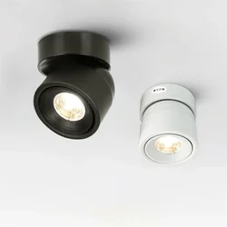 CRI95 Surface Mounted Dimmable LED Downlight 7W9W12W15W20W24W 360 ° Rotatable And Foldable Ceiling Lamp COB Spotlight AC90V-260V