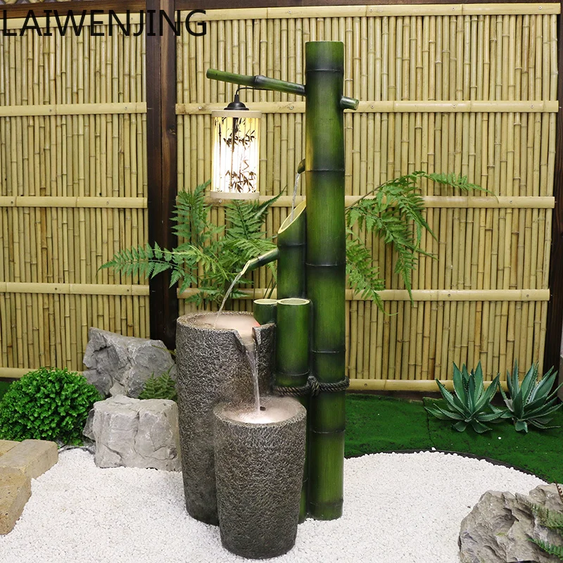 

HLZ Bamboo Water Flow Floor Decoration Entryway Garden Landscaping Water Stone Circulation Ornament