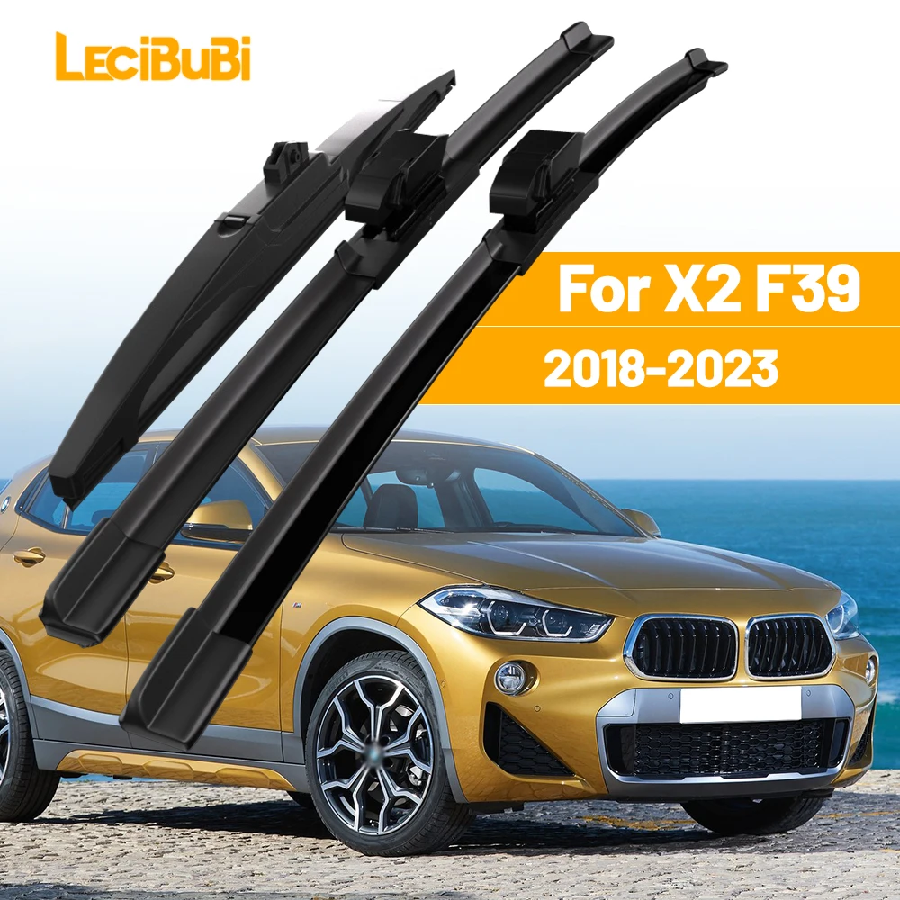 BMW X2 F39 2018-2023 1 세트 전면 및 후면 앞 유리 와이퍼 블레이드 앞 유리 와이퍼 2019 2020 2021 2022 액세서리