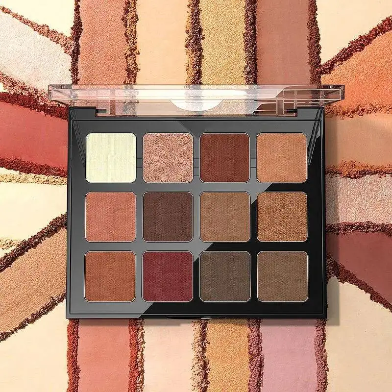 The Weimeixiu 12-color Eyeshadow Palette Features A Pearlescent Combination And A Matte Finish For Contouring And Blush