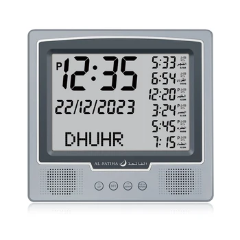 AL-FATIHA Azan Zegar muzułmański Cyfrowy zegarek z pełnym czasem modlitewnym Hidżri Kalendarz Athan Czas modlitwy Fajr Alarm Meczet Dekoracja