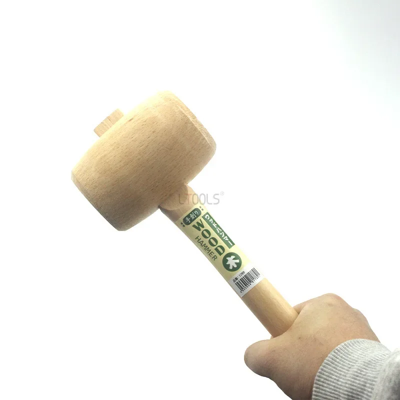 Wooden Hammer Mallet Quality Solid Beech Hammer Carpenter Wood Carving Mallet Smooth Surface Leathercraft and Woodworking Tool