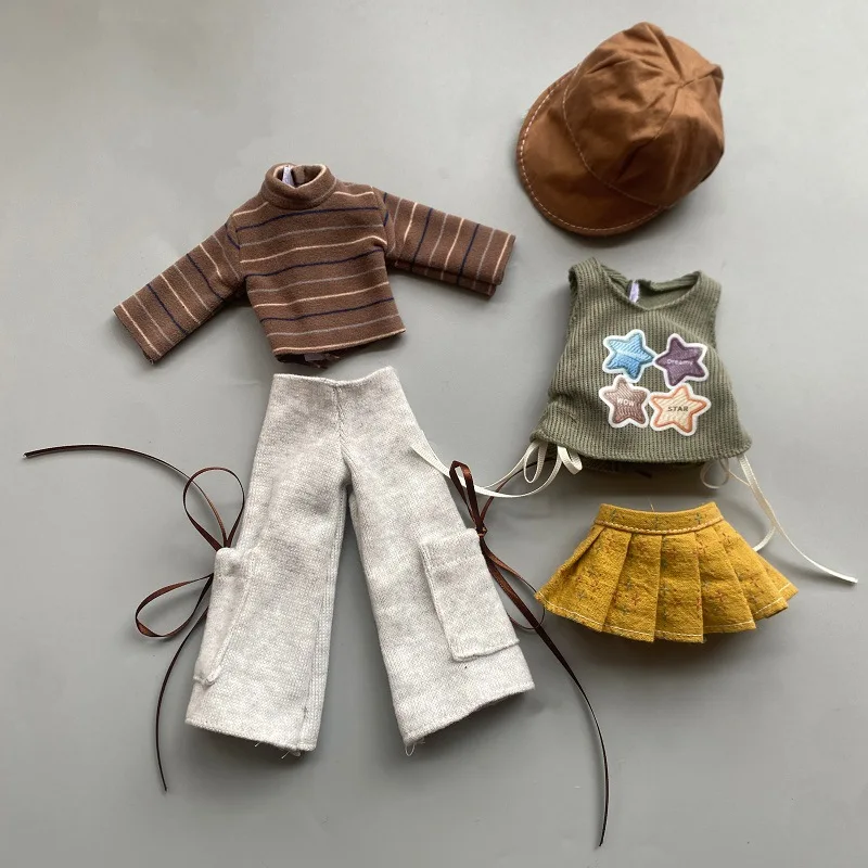 For 1/6 BJD Doll Clothes Accessories Set Leisure Lolita Skirt Pant Clothes Set Fit 30cm Cool Doll Accessories