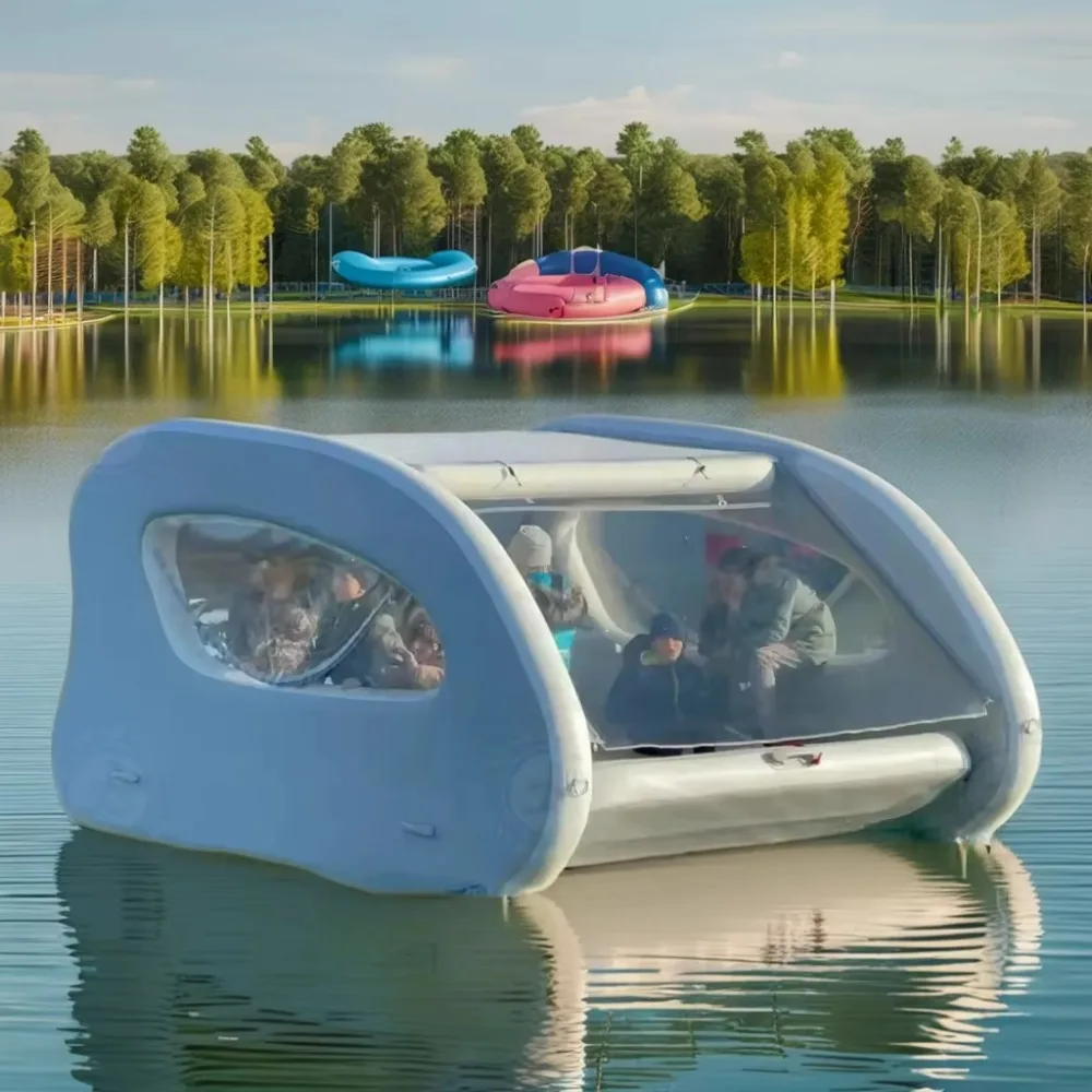 قارب منزلي قابل للنفخ متعدد الأشخاص مع جدران قابلة للنفخ ونظام مرساة وغطاء مظلة #3
